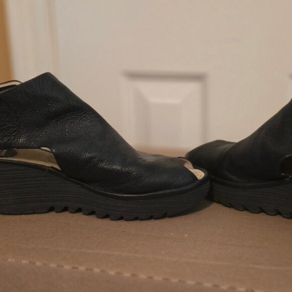 Fly London Black Cutout Sandals - Picture 1 of 1